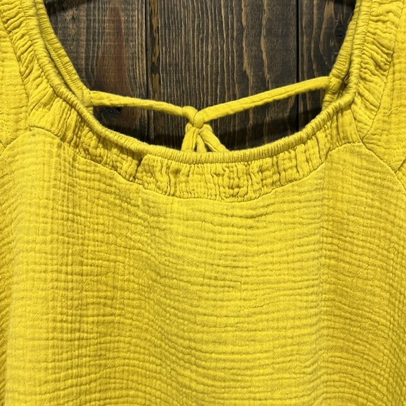 Ashley Stewart Maxi Set 18 20 Yellow Skirt Gauzy Flutter Boho Matching Stretch - Picture 4 of 12